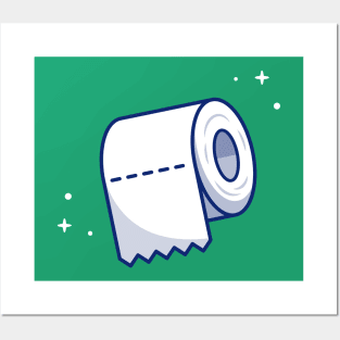 Toilet Tissue Paper Roll Cartoon Posters and Art